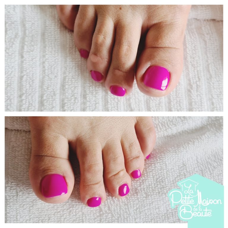 Soin des Ongles des Pieds avec Application de Vernis Semi-permanent
