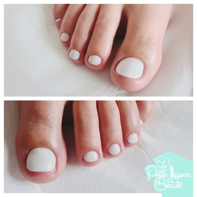 Soin des Ongles des Pieds avec Application de Vernis Semi-permanent