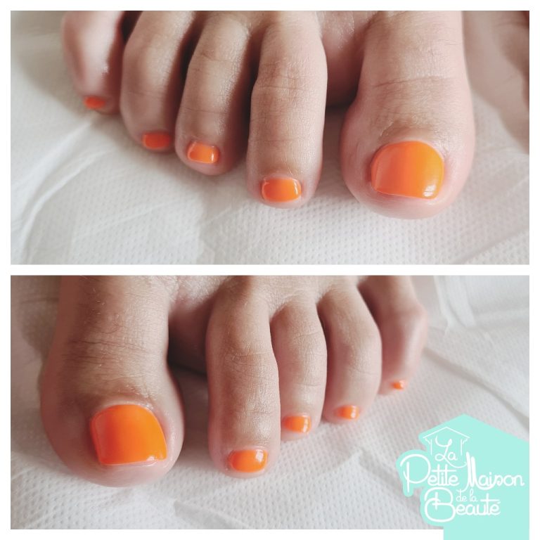 Soin des Ongles des Pieds avec Application de Vernis Semi-permanent